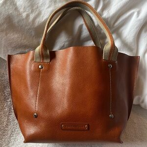 Genuine Leather Tote Bag in Cognac